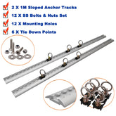 2Tracks+6Rings 1M Sloped Edges L Track Anchor Track